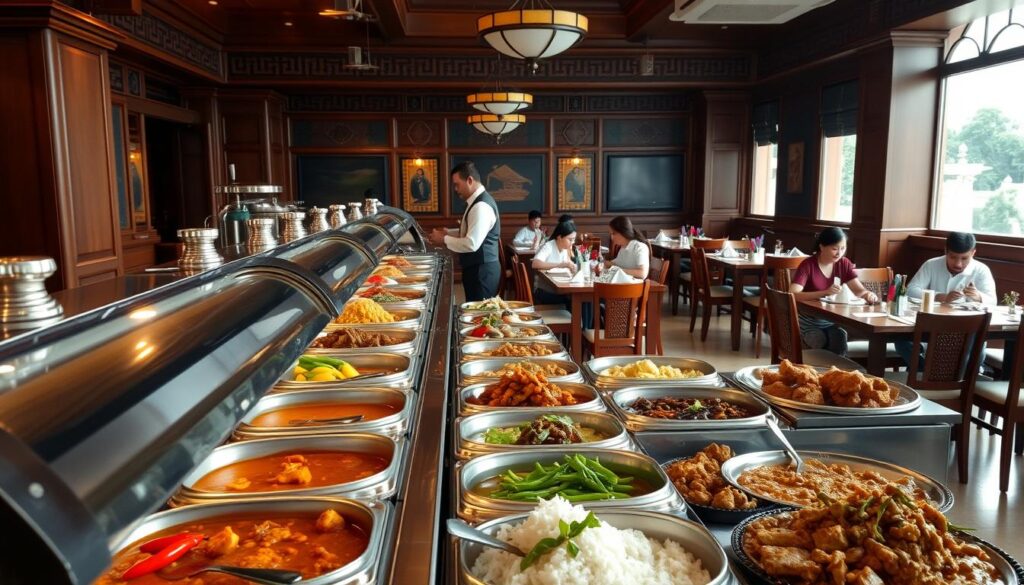 Penyajian Nasi Padang di Restoran
